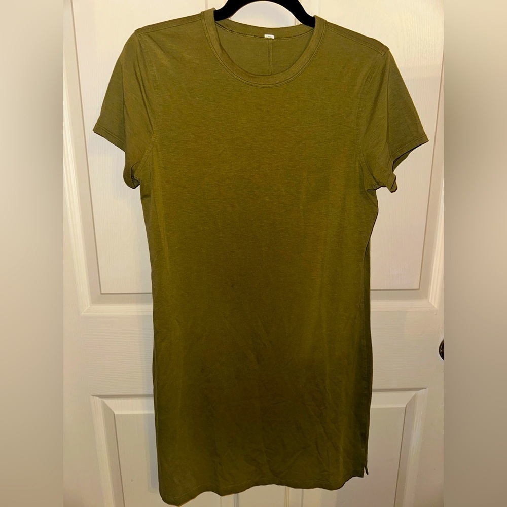 Lululemon Olive Green Women's T-Shirt Dress athleisure